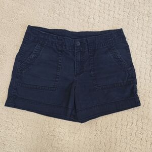 Women's Navy Blue Twill Shorts